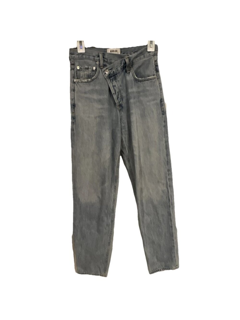Agolde Arc Criss Cross Conclusion Wash High Rise Straight Leg Jeans Size 23